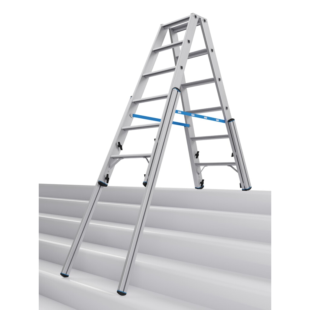 Échelle télescopique KRAUSE® STABILO avec marches, accès double face, 2 x 6 marches Illustration du produit: Échelle télescopique KRAUSE® STABILO avec marches, accès double face, 2 x 6 marches