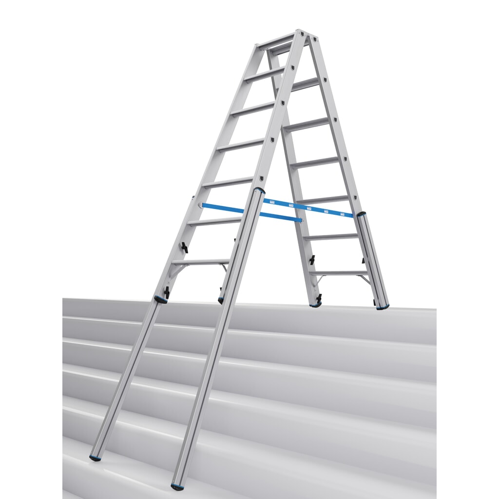 Illustration du produit: Échelle télescopique KRAUSE® STABILO avec marches, accès double face, 2 x 7 marches