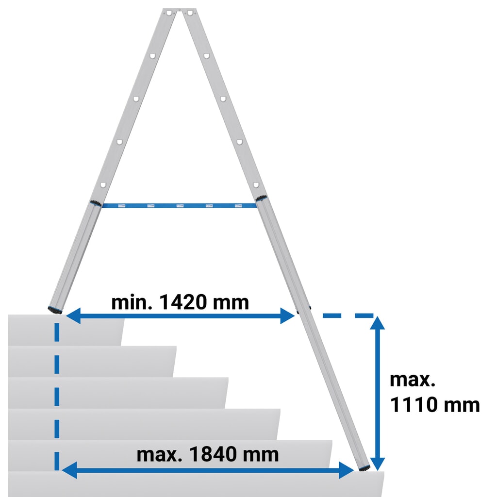 N° de l'image du produit 6 : Échelle télescopique KRAUSE® STABILO avec marches, accès double face, 2 x 7 marches