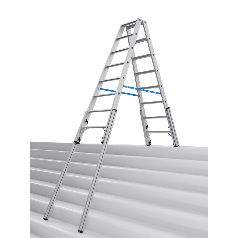 N° de l'image du produit 1 : Échelle télescopique KRAUSE® STABILO avec marches, accès double face, 2 x 8 marches