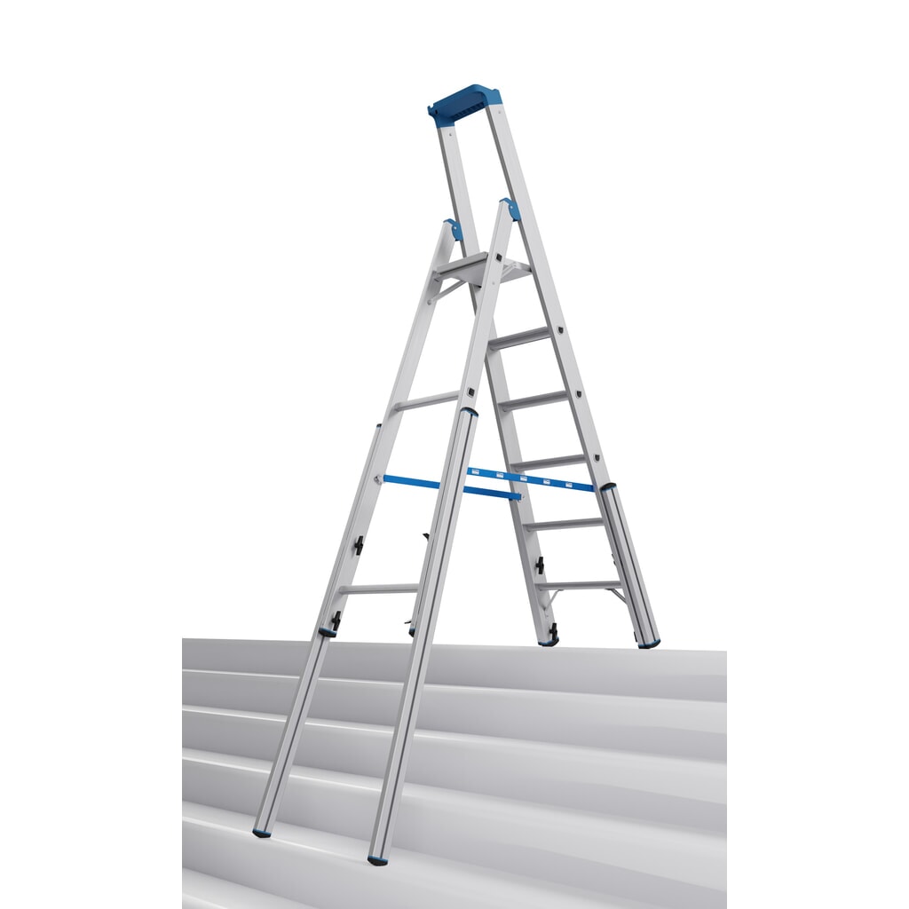 Échelle télescopique KRAUSE® STABILO avec marches, accès unilatéral, 6 marches Illustration du produit: Échelle télescopique KRAUSE® STABILO avec marches, accès unilatéral, 6 marches