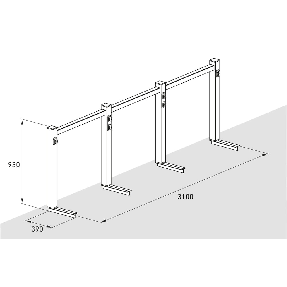 Numéro de l'image du produit 8: Module de recharge pour parc à vélos wsm®, unilatéral, largeur 3 100 mm, 6 places