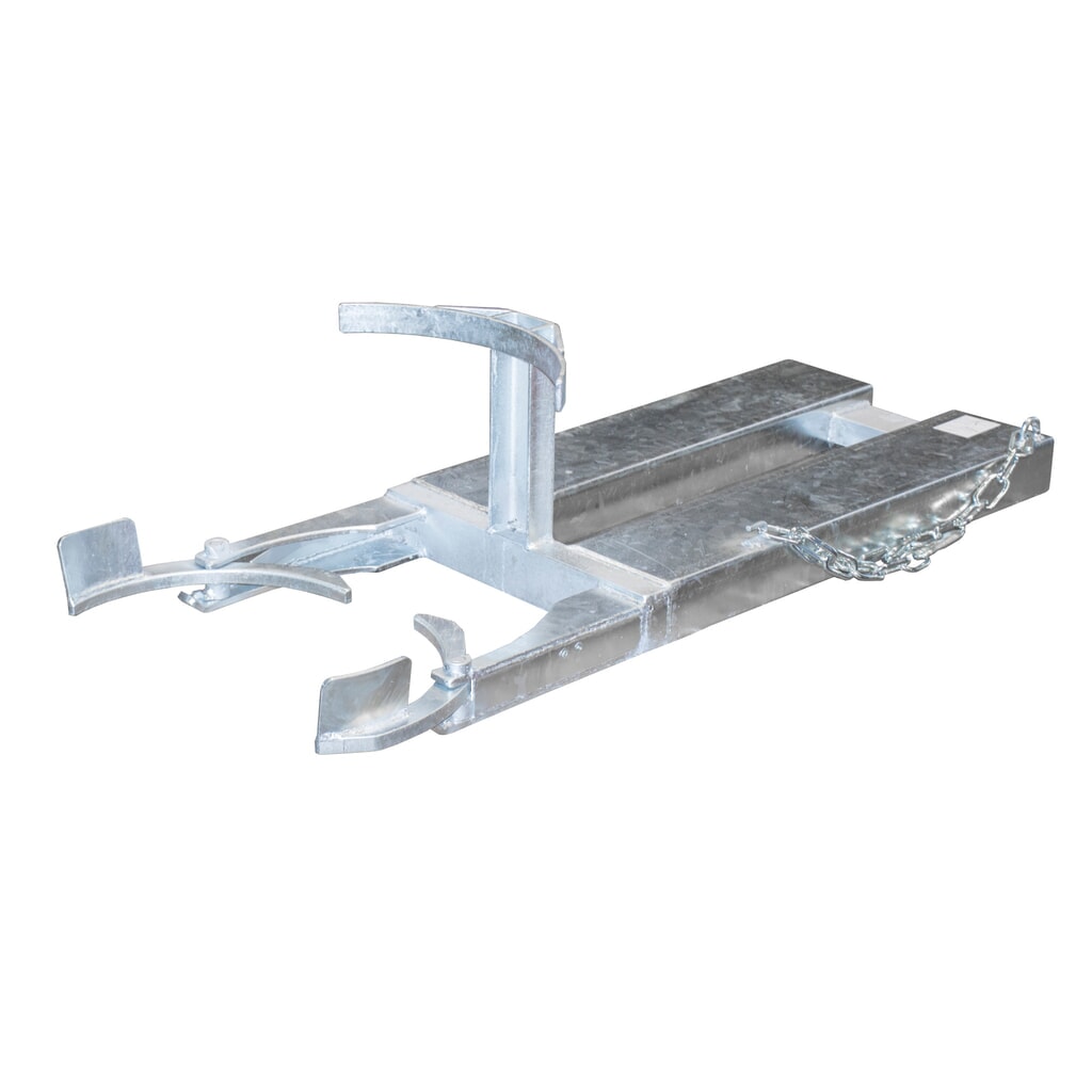 Bauer® pince à fûts FH-I 120 pour fûts en plastique, accessoire pour chariot élévateur, galvanisée à chaud Illustration du produit: Bauer® pince à fûts FH-I 120 pour fûts en plastique, accessoire pour chariot élévateur, galvanisée à chaud