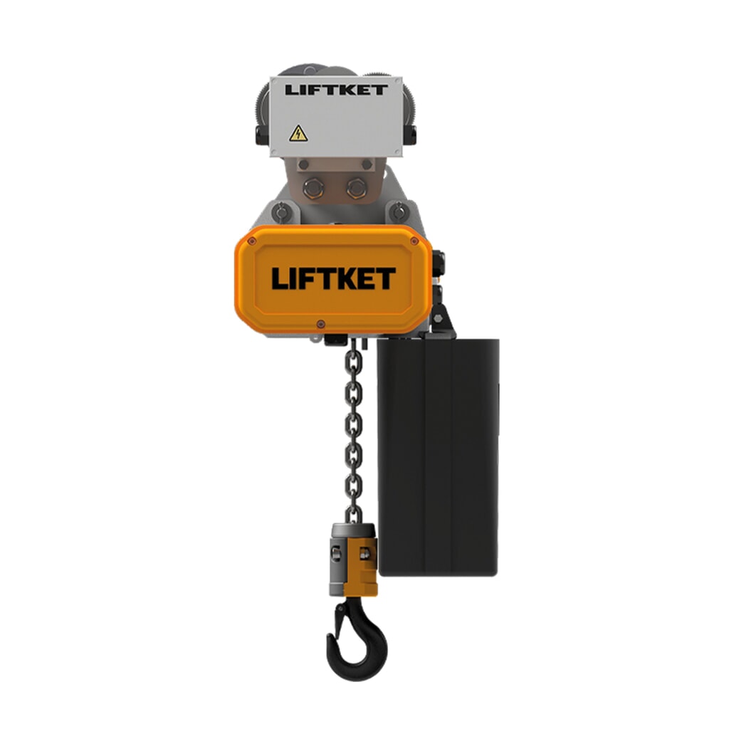 LIFTKET Palan à chaîne électrique S-Line avec mécanisme de déplacement électrique, capacité de charge 125 kg, 8/2 m/min Illustration du produit: LIFTKET Palan à chaîne électrique S-Line avec mécanisme de déplacement électrique, capacité de charge 125 kg, 8/2 m/min