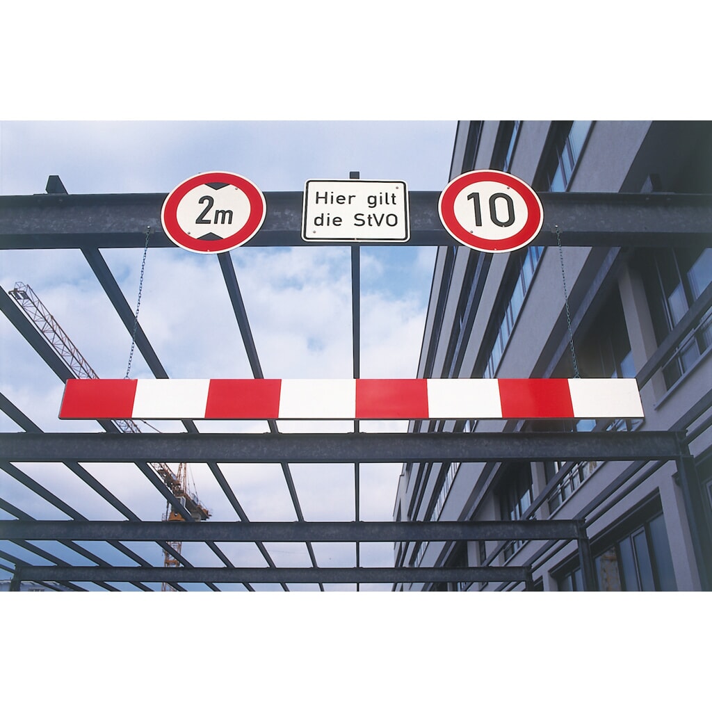 Illustration du produit: Limiteur de hauteur, aluminium, largeur 2 000 mm rouge/blanc