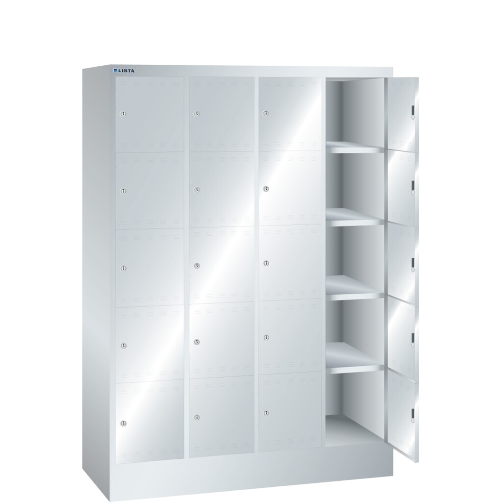 LISTA Armoire à casiers, (lxPxH) 1 200x500x1 695 mm, 4x5 casiers, serrure à cylindre