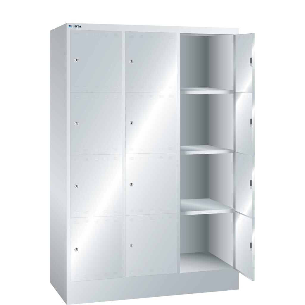 LISTA Armoire à casiers, (lxPxH) 1 205x500x1 795 mm, 3x4 casiers, dispositif de fermeture Illustration du produit: LISTA Armoire à casiers, (lxPxH) 1 205x500x1 795 mm, 3x4 casiers, dispositif de fermeture