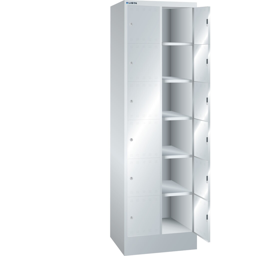 Illustration du produit: LISTA Armoire à casiers, (lxPxH) 610x500x1 995 mm, 2x6 casiers, serrure à cylindre