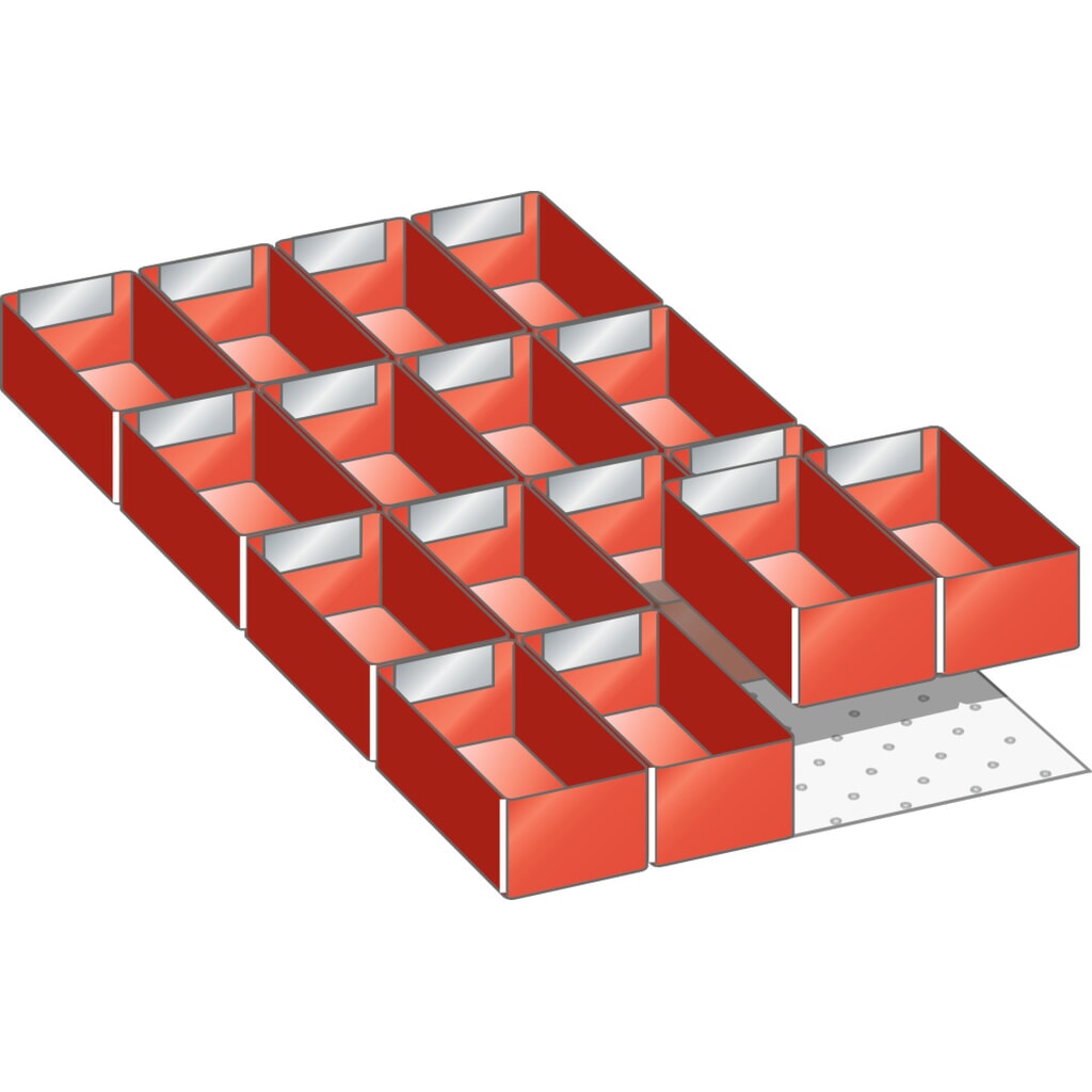 LISTA Jeu de bacs en plastique 18x36E, (lxP) 306x612mm, 16 pièces