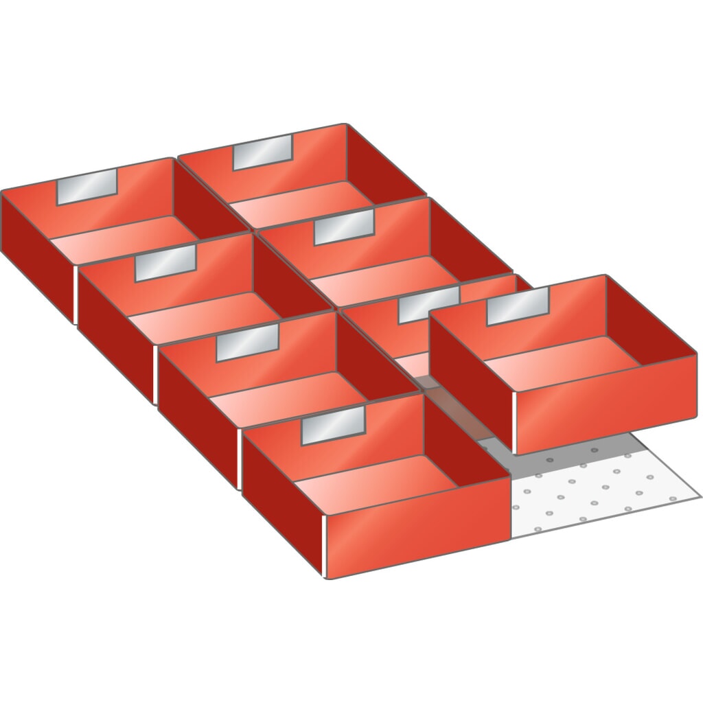 LISTA Jeu de bacs en plastique 18x36E, (lxP) 306x612mm, 8 pièces