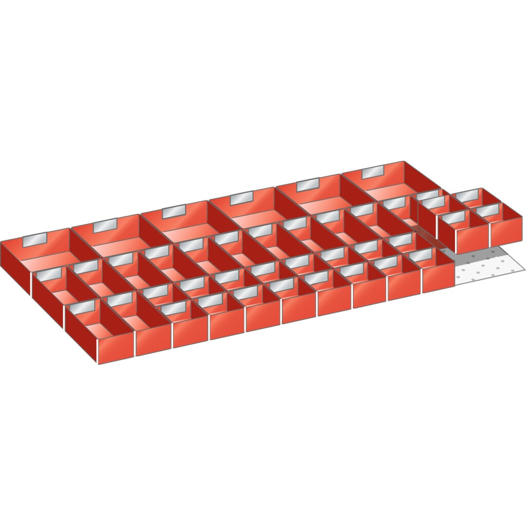 LISTA Jeu de bacs en plastique 54x27E, (lxP) 918x459mm, 22 pièces