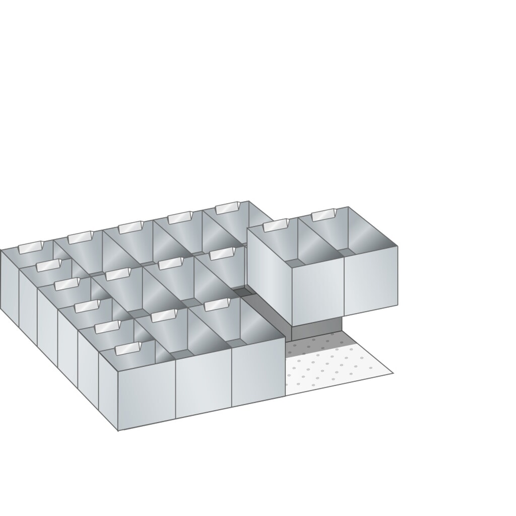 LISTA Jeu de bacs en plastique, (lxP) 500x600 mm, 18 pièces