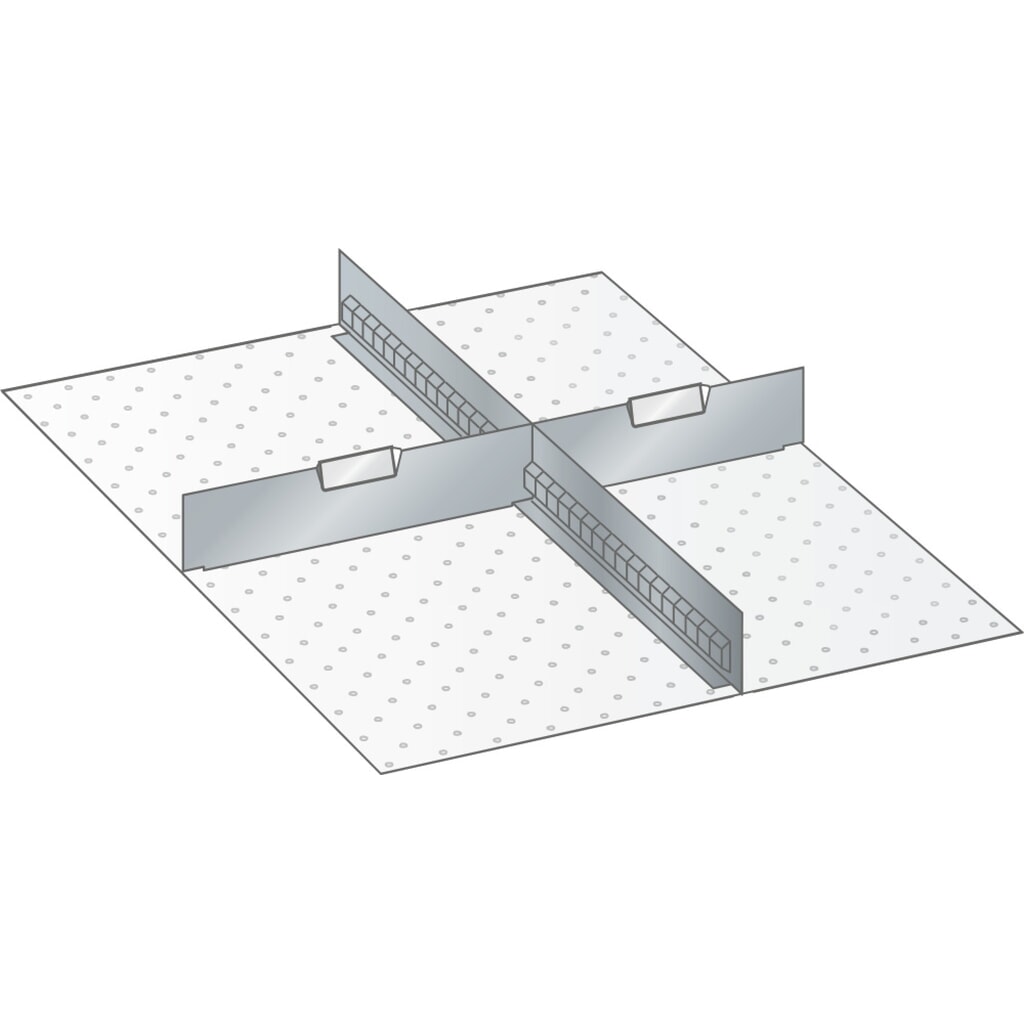 LISTA Jeu de parois à fentes et de plaquettes de séparation 27x36E, (lxP) 459x612 mm, 1 paroi à fentes, 2 plaquettes de séparation