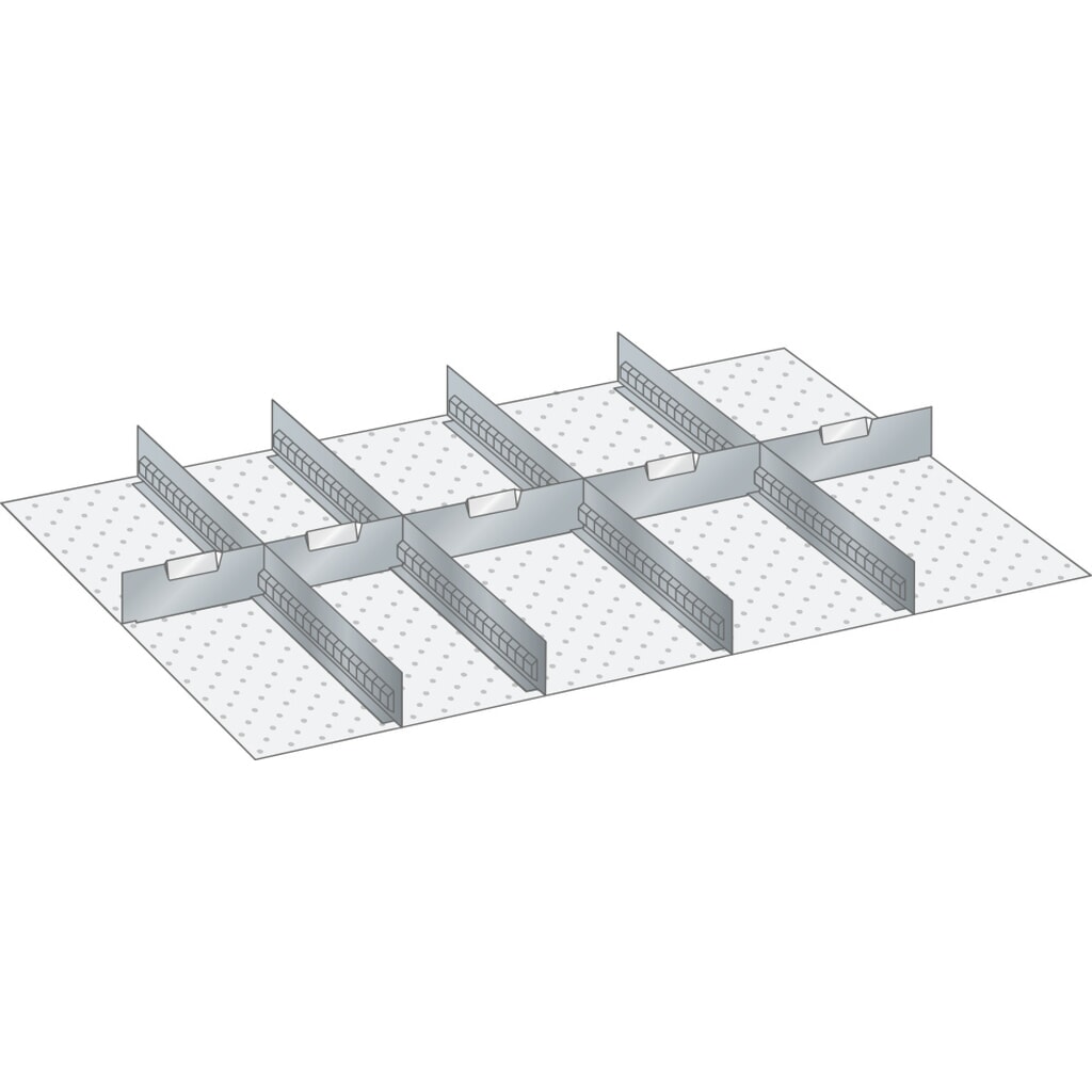 LISTA Jeu de parois à fentes et de plaquettes de séparation 54x36E, (lxP) 918x612 mm, 4 parois à fentes, 5 plaquettes de séparation