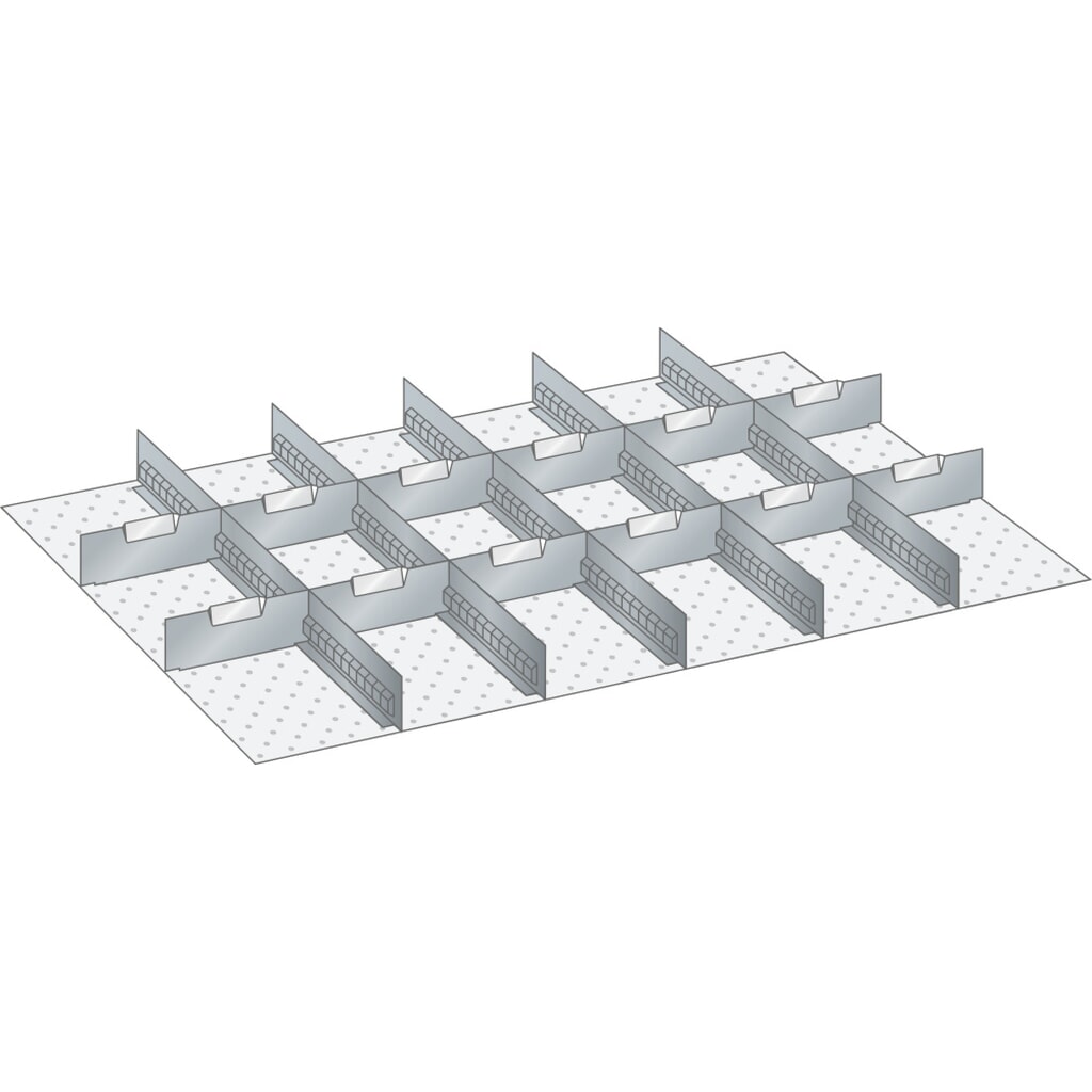 Illustration du produit: Jeu de parois à fentes et de plaquettes de séparation LISTA 54x36E, (lxP) 918x612 mm, 5 parois à fentes, 12 plaquettes de séparation, hauteur de façade 250 mm