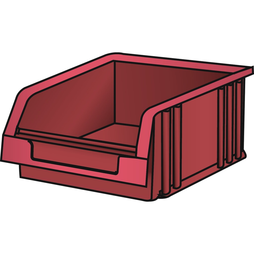 Bac à bec LISTA, haut. x larg. x prof. 50 x 101 x 90 mm, taille 2, rouge Illustration du produit: Bac à bec LISTA, haut. x larg. x prof. 50 x 101 x 90 mm, taille 2, rouge