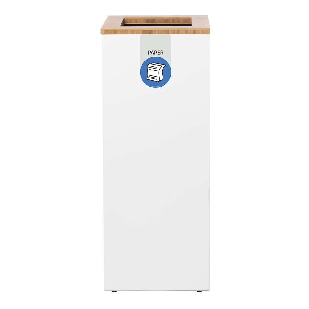 Numéro de l'image du produit 1: Poubelle Paxa Medium LUNE, 34 litres, blanc / bambou / bleu
