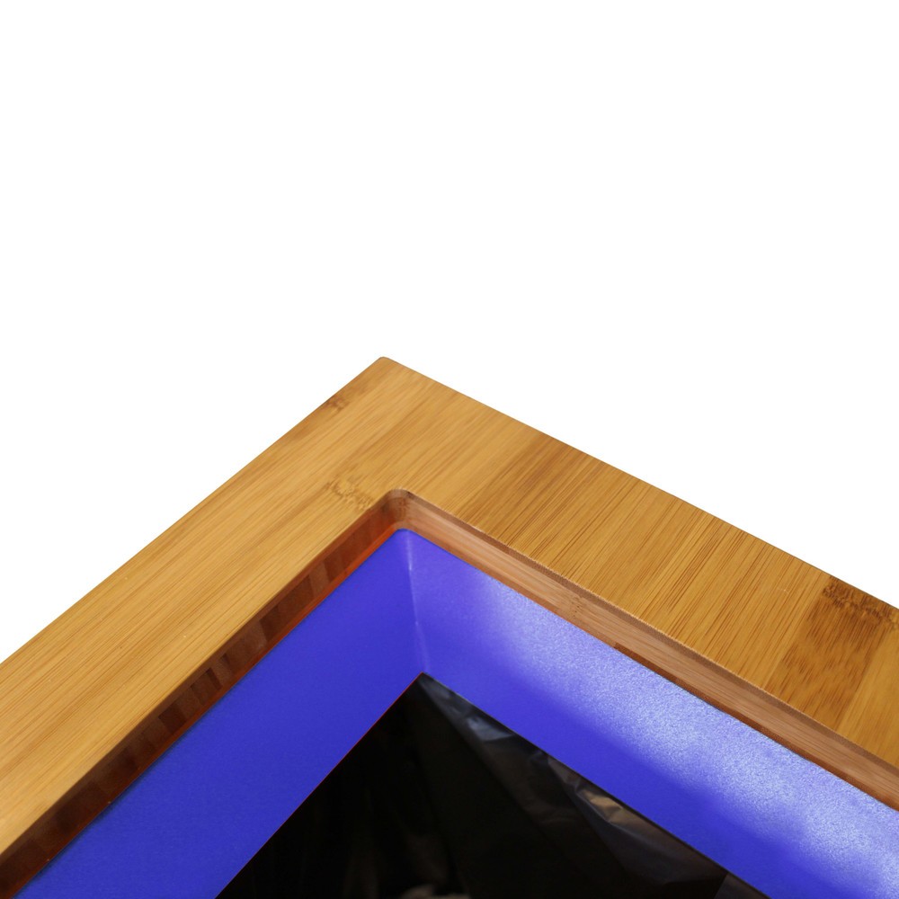 Numéro de l'image du produit 2: Poubelle Paxa Medium LUNE, 34 litres, blanc / bambou / bleu
