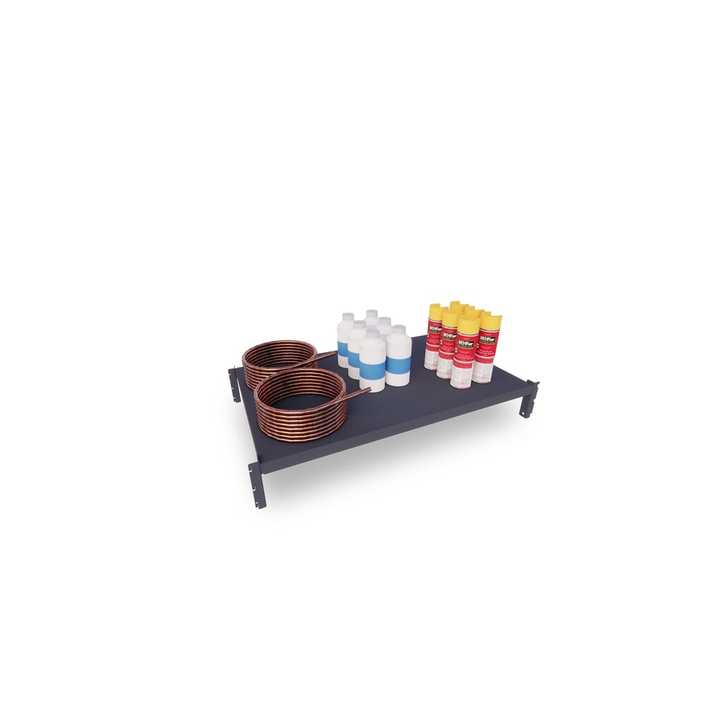 N° de l'image du produit 3 : ManOrga Rayonnage à tablettes gris graphite avec tablettes en tôle d’acier, charge par tablette 500 kg, HxlxP 2 500 x 1 050 x 510 mm
