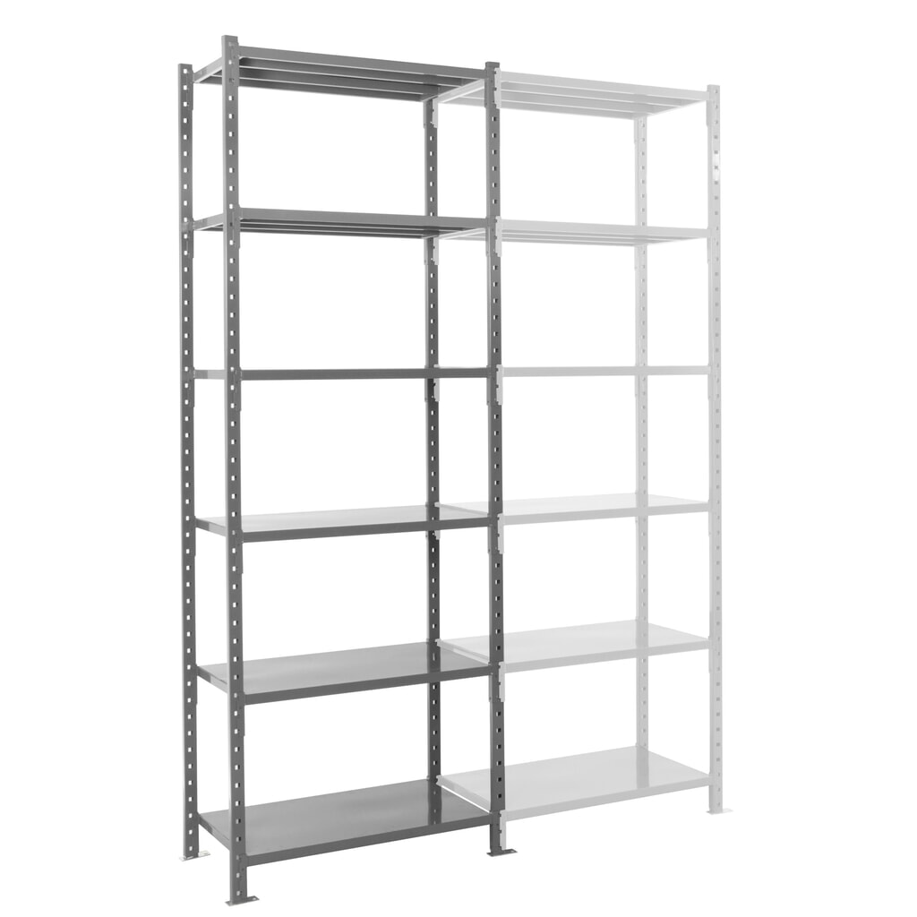 ManOrga Rayonnage à tablettes gris graphite avec tablettes en tôle d’acier, charge par tablette 500 kg, HxlxP 3 000 x 1 050 x 510 mm Illustration du produit: ManOrga Rayonnage à tablettes gris graphite avec tablettes en tôle d’acier, charge par tablette 500 kg, HxlxP 3 000 x 1 050 x 510 mm