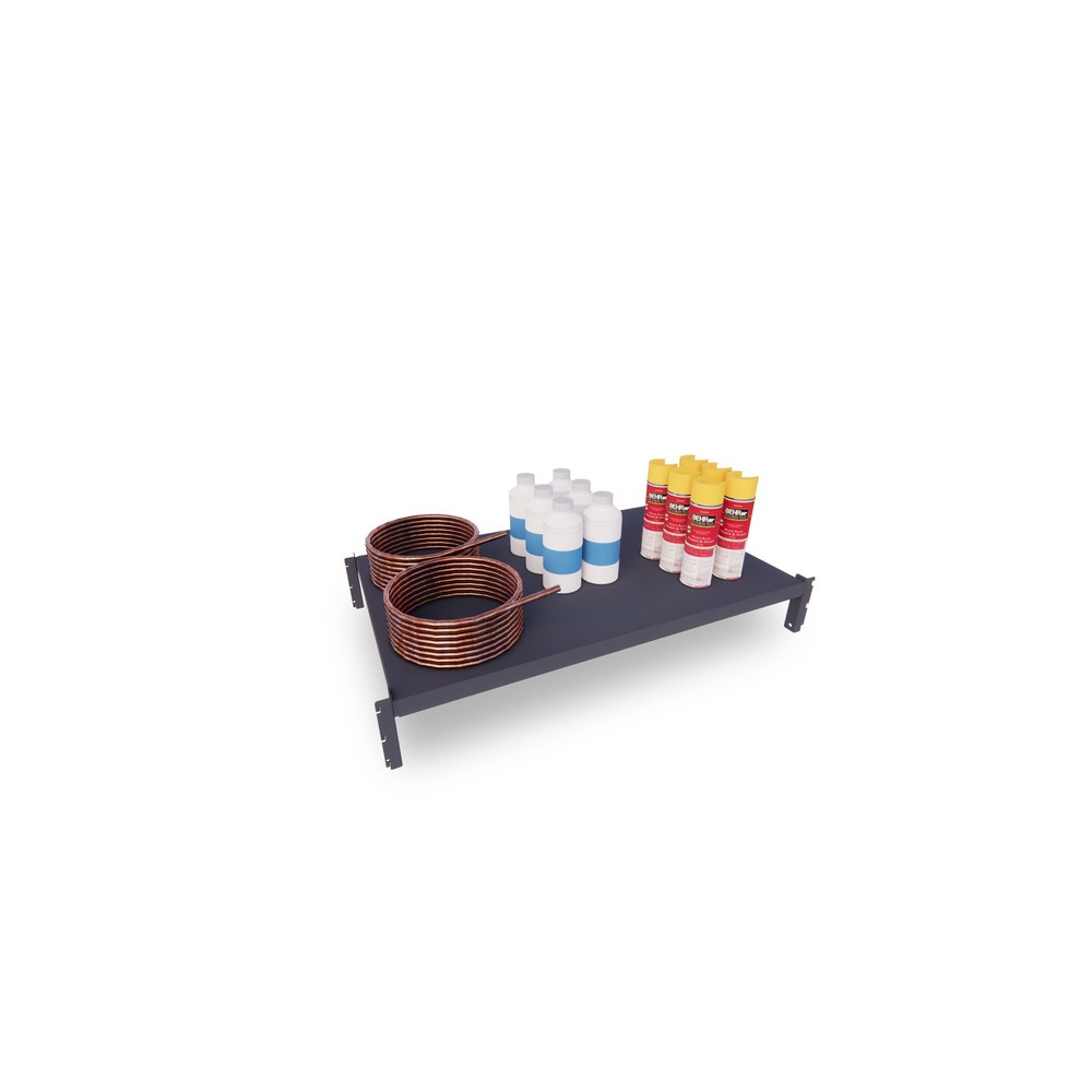 Numéro de l'image du produit 4: ManOrga Rayonnage à tablettes gris graphite avec tablettes en tôle d’acier, charge par tablette 500 kg, HxlxP 3 000 x 1 050 x 510 mm