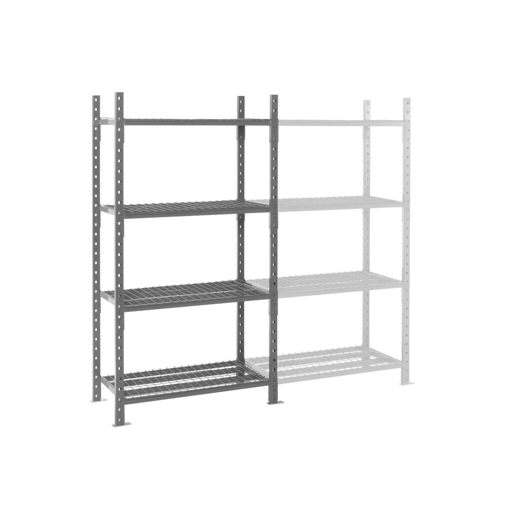 Illustration du produit: ManOrga Rayonnage à tablettes gris graphite avec tablettes en tube d'acier, charge par tablette 500 kg, HxlxP 3 000 x 1 050 x 510 mm
