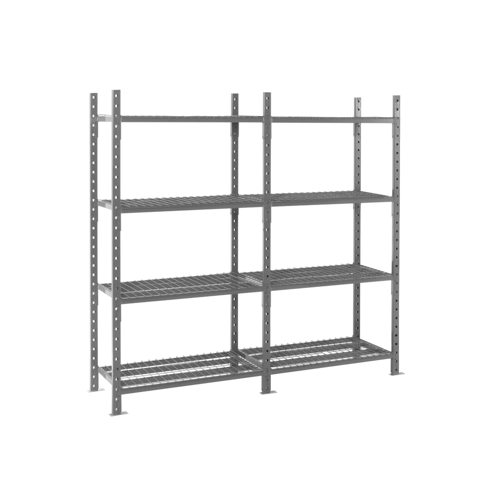 N° de l'image du produit 6 : ManOrga Rayonnage à tablettes gris graphite avec tablettes en tube d'acier, charge par tablette 500 kg, HxlxP 2 000 x 1 050 x 510 mm