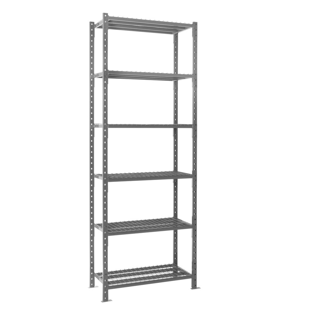 Numéro de l'image du produit 6: ManOrga Rayonnage à tablettes gris graphite avec tablettes grillagées, charge par tablette 500 kg, HxlxP 3 000 x 1 050 x 810 mm
