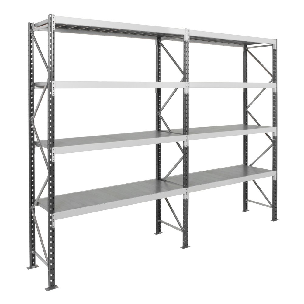Numéro de l'image du produit 7: ManOrga Rayonnage grande portée, avec panneaux en acier, TB, gris graphite/gris clair, H x l x P 2 500 x 1 250 x 600 mm