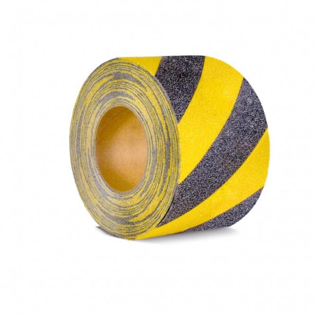 Revêtement antidérapant m2™, marquage de signalisation, rouleau, largeur 100 mm, noir-jaune Illustration du produit: Revêtement antidérapant m2™, marquage de signalisation, rouleau, largeur 100 mm, noir-jaune