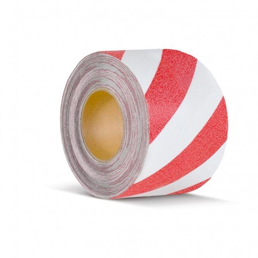 Numéro de l'image du produit 1: Revêtement antidérapant m2™, marquage de signalisation, rouleau, largeur 100 mm, rouge-blanc