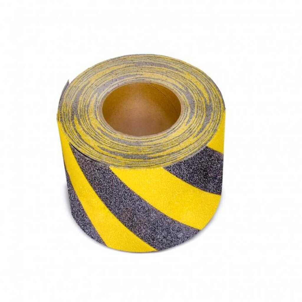 N° de l'image du produit 1 : Revêtement antidérapant m2™, marquage de signalisation, rouleau, largeur 150 mm, noir-jaune