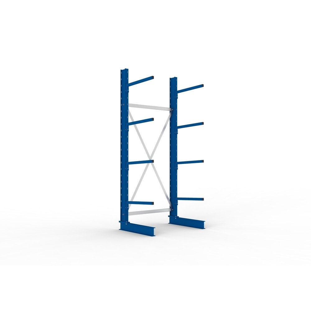 Illustration du produit: META Rayonnage cantilever, module de base, simple face, capacité de charge par bras 140 kg, HxlxP 2 500 x 1 094 x 810 mm