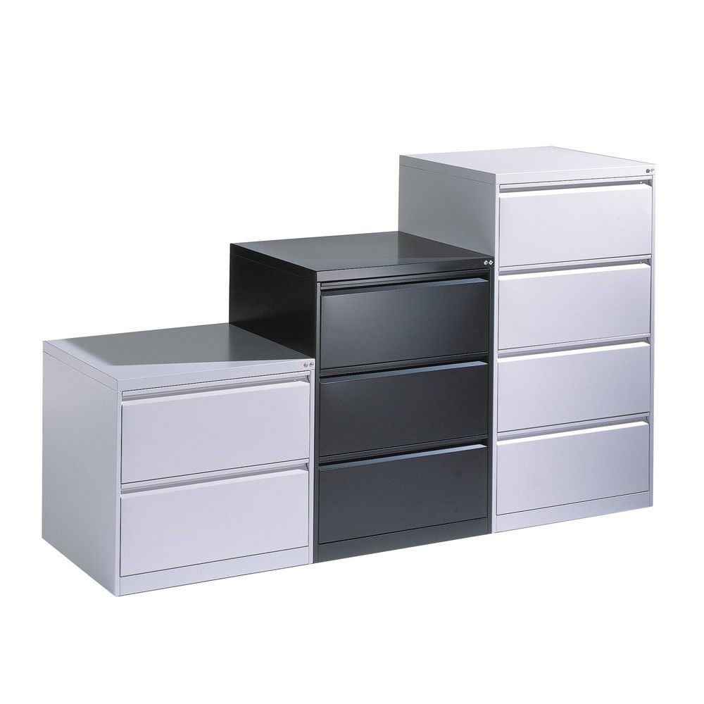 Numéro de l'image du produit 1: Meuble à dossiers suspendus C+P, 2 rail, 4 tiroirs, gris clair