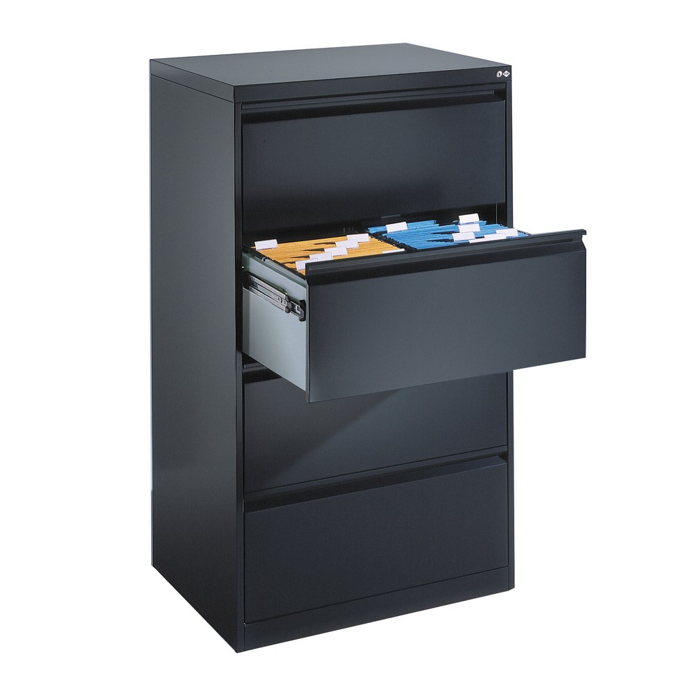 Numéro de l'image du produit 5: Meuble à dossiers suspendus C+P, 2 rail, 4 tiroirs, gris clair