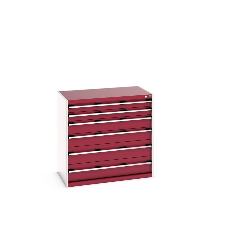 Illustration du produit: Meuble à tiroirs bott cubio, tiroirs 2x100 + 2x150 x 2x200 mm, capacité de charge 75 kg par tiroir, largeur 1 050 mm, rouge pourpre