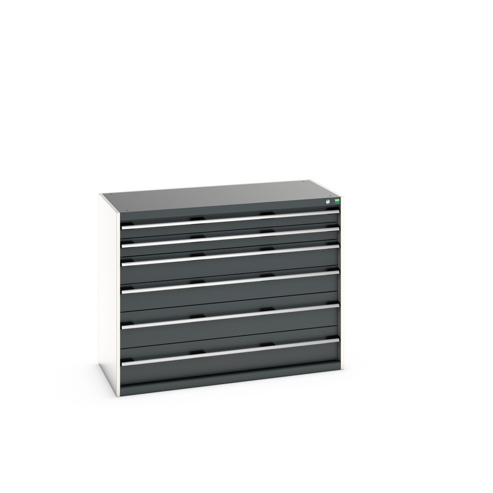 Illustration du produit: Meuble à tiroirs bott cubio, tiroirs 2x100 + 2x150 x 2x200 mm, capacité de charge 75 kg par tiroir, largeur 1 300 mm, gris anthracite