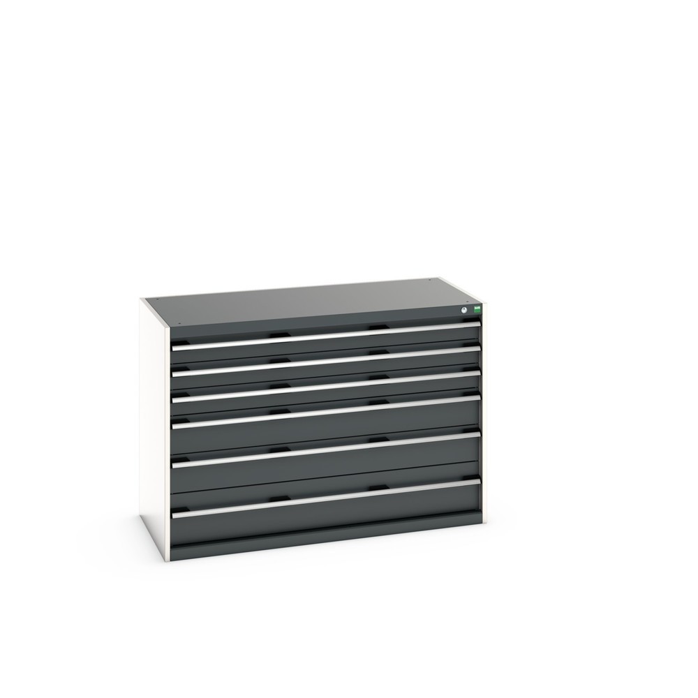 Illustration du produit: Meuble à tiroirs bott cubio, tiroirs 3x100 + 2x150 x 1x200 mm, capacité de charge 75 kg par tiroir, largeur 1 300 mm, gris anthracite