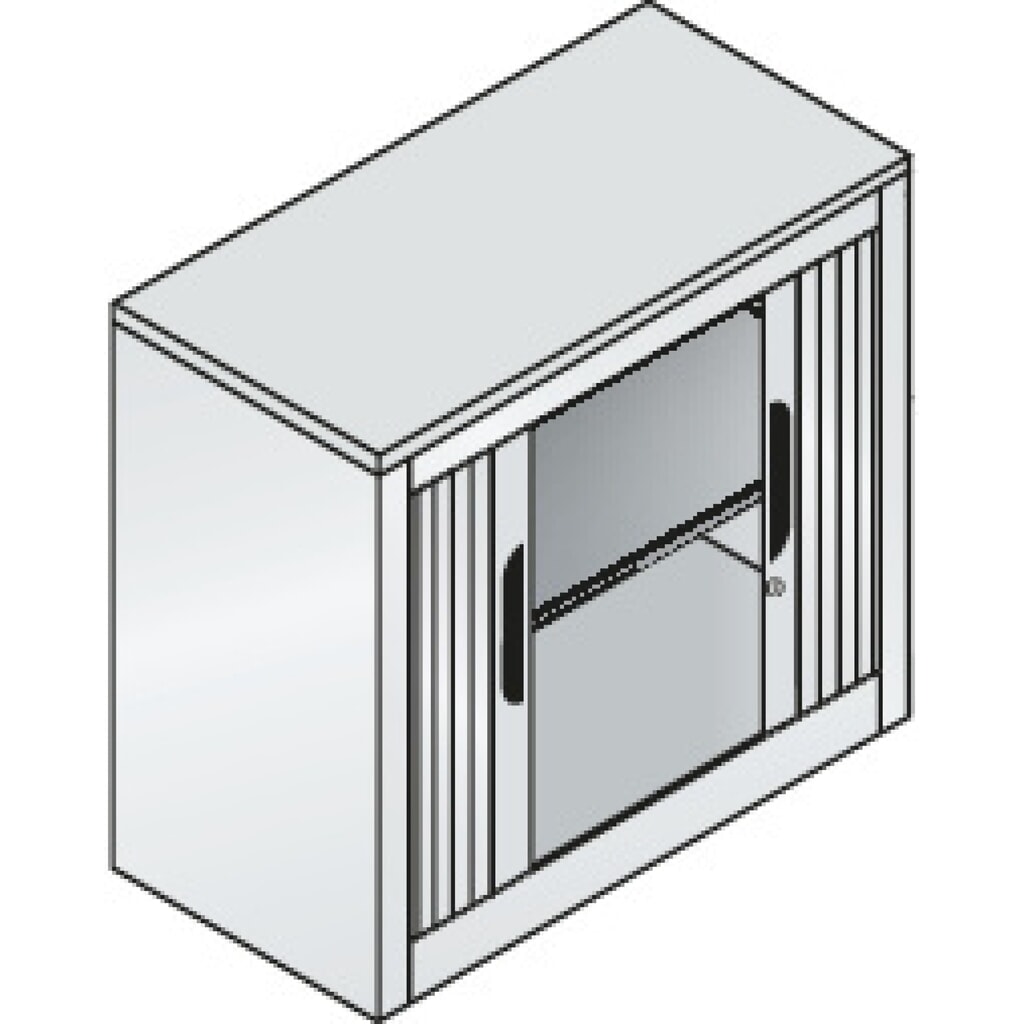N° de l'image du produit 3 : Meuble à volet roulant transversal C+P, 1 1/2 hauteur de classeur, largeur 800 mm, gris clair, Gris clair