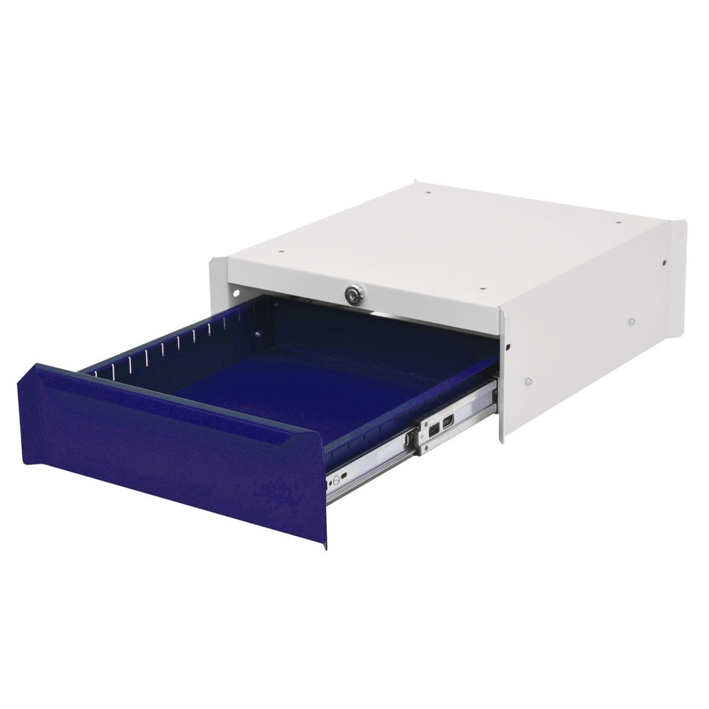Numéro de l'image du produit 1: Meuble bas à 1 tiroir pour table de système de poste de travail Bedrunka+Hirth, H x l x P 140 x 370 x 400 mm, bleu cobalt