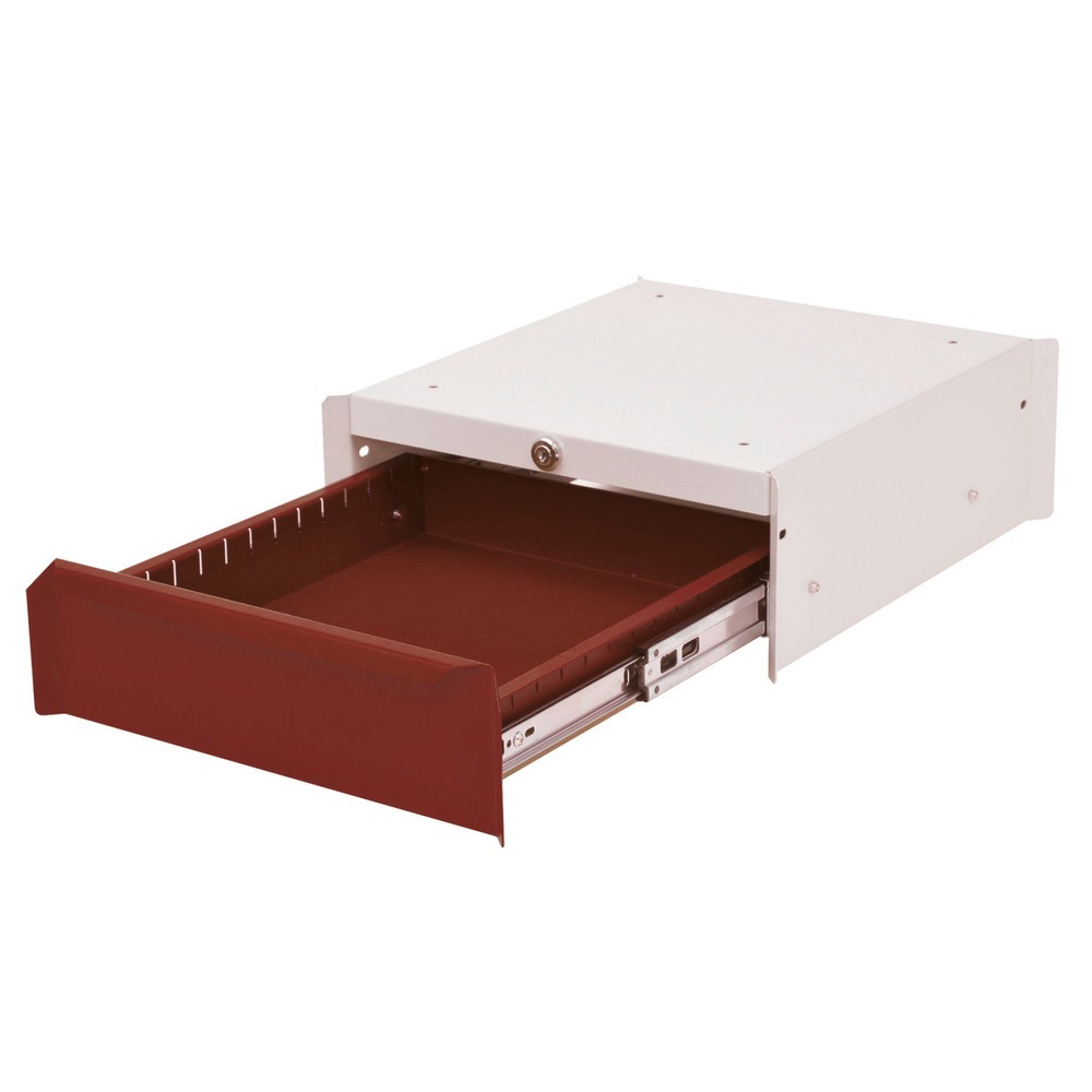 Numéro de l'image du produit 1: Meuble bas à 1 tiroir pour table de système de poste de travail Bedrunka+Hirth, H x l x P 140 x 370 x 400 mm, rouge rubis