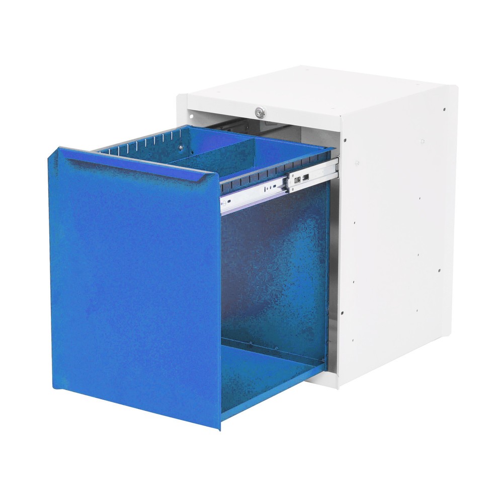 Numéro de l'image du produit 1: Meuble bas à 1 tiroir pour table de système de poste de travail Bedrunka+Hirth, H x l x P 500 x 370 x 400 mm, bleu clair