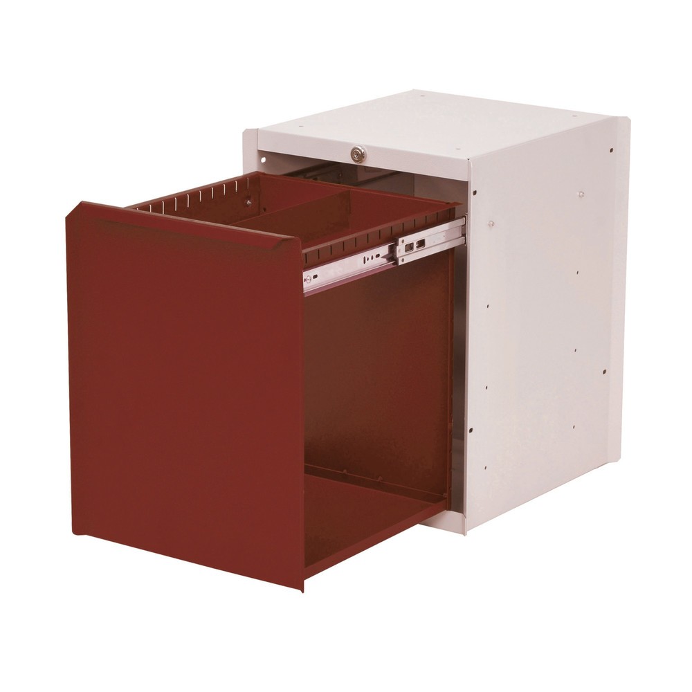 Numéro de l'image du produit 1: Meuble bas à 1 tiroir pour table de système de poste de travail Bedrunka+Hirth, H x l x P 500 x 370 x 400 mm, rouge rubis