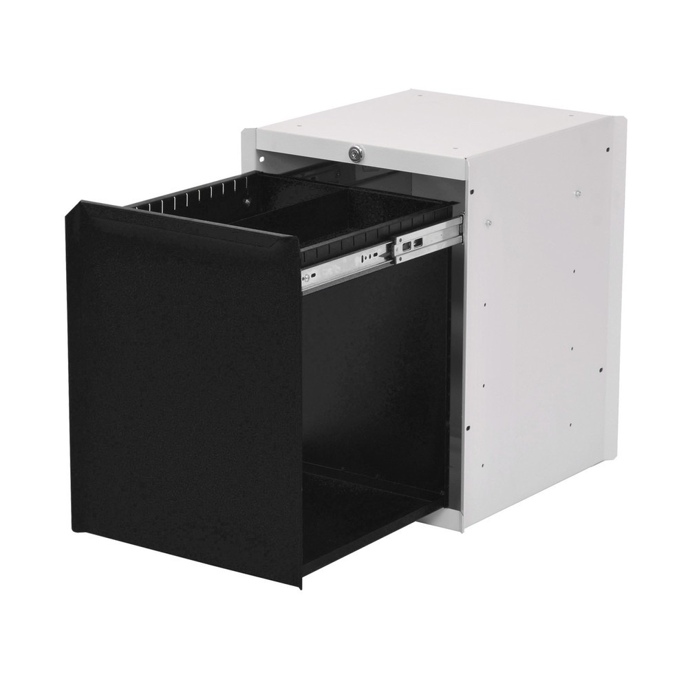 Numéro de l'image du produit 1: Meuble bas à 1 tiroir pour table de système de poste de travail Bedrunka+Hirth, H x l x P 500 x 370 x 400 mm, noir foncé