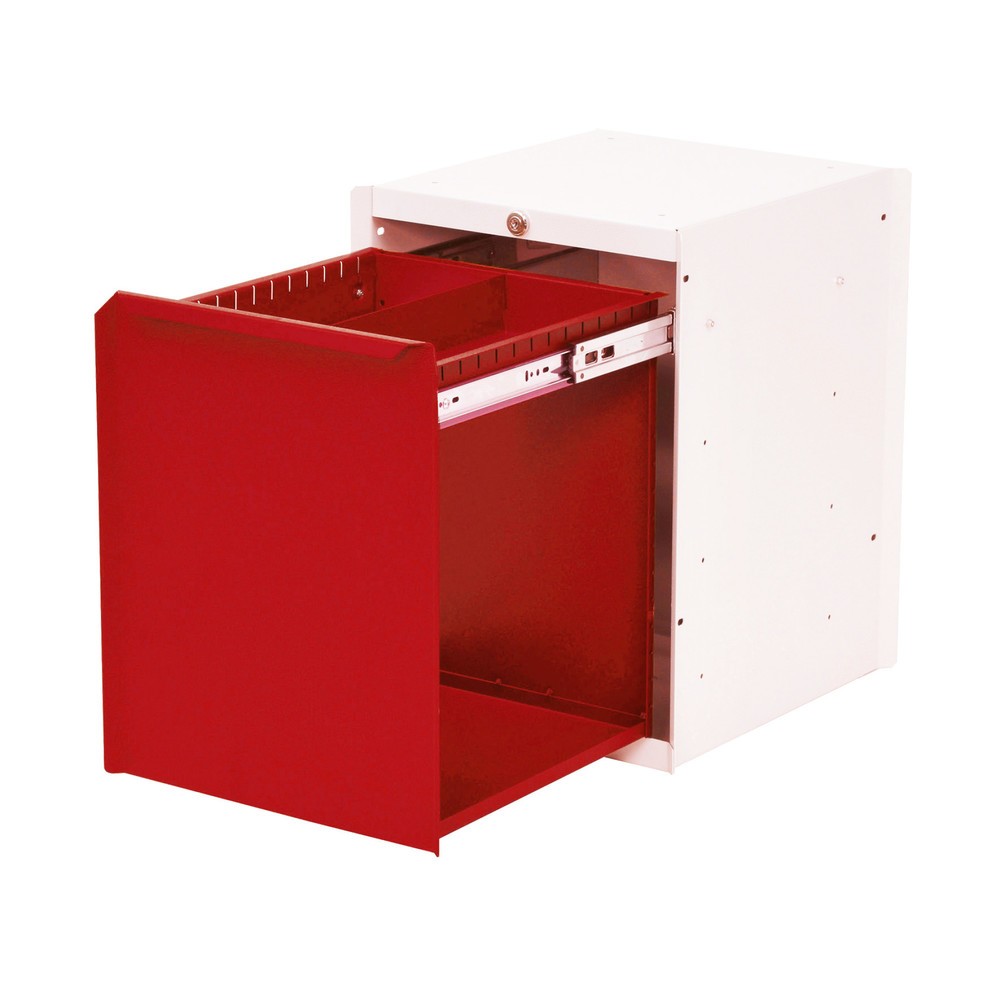 Numéro de l'image du produit 1: Meuble bas à 1 tiroir pour table de système de poste de travail Bedrunka+Hirth, H x l x P 500 x 370 x 400 mm, rouge signalisation