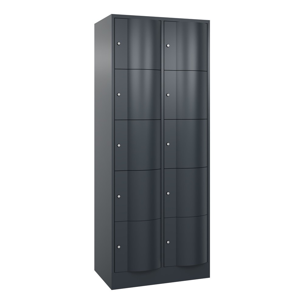 Numéro de l'image du produit 1: Meuble coffre-fort C+P avec portes « anti-vandalisme », 2 x 5 compartiments, H x l x P 1 950 x 770 x 540 mm, gris anthracite, gris anthracite
