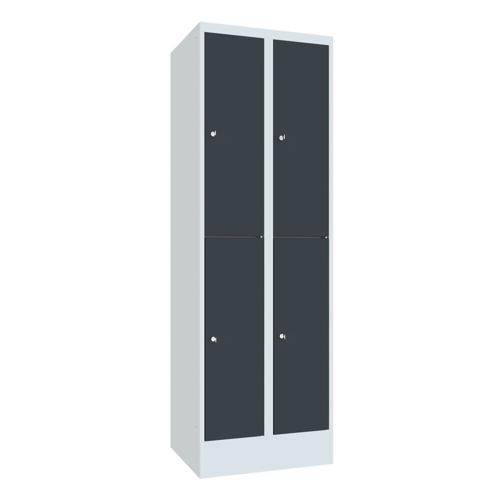 Numéro de l'image du produit 1: Meuble coffre-fort PAVOY, 2 x 2 compartiments, H x l x P 1 850 x 630 x 500 mm, gris anthracite, gris clair