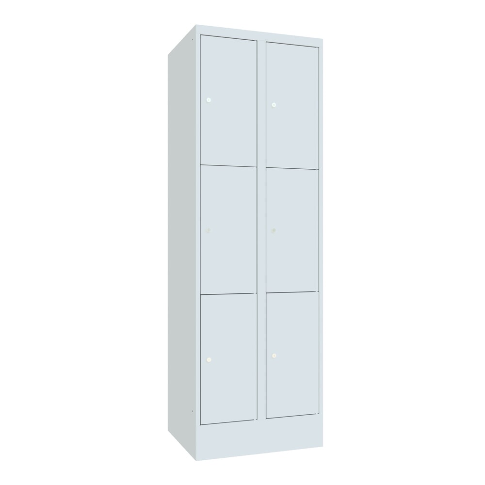 N° de l'image du produit 1 : Meuble coffre-fort PAVOY, 2 x 3 compartiments, H x l x P 1 850 x 630 x 500 mm, gris clair, gris clair