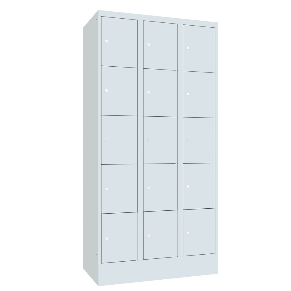 Numéro de l'image du produit 2: Meuble coffre-fort PAVOY, 3 x 5 compartiments, H x l x P 1 850 x 930 x 500 mm, gris clair, gris clair