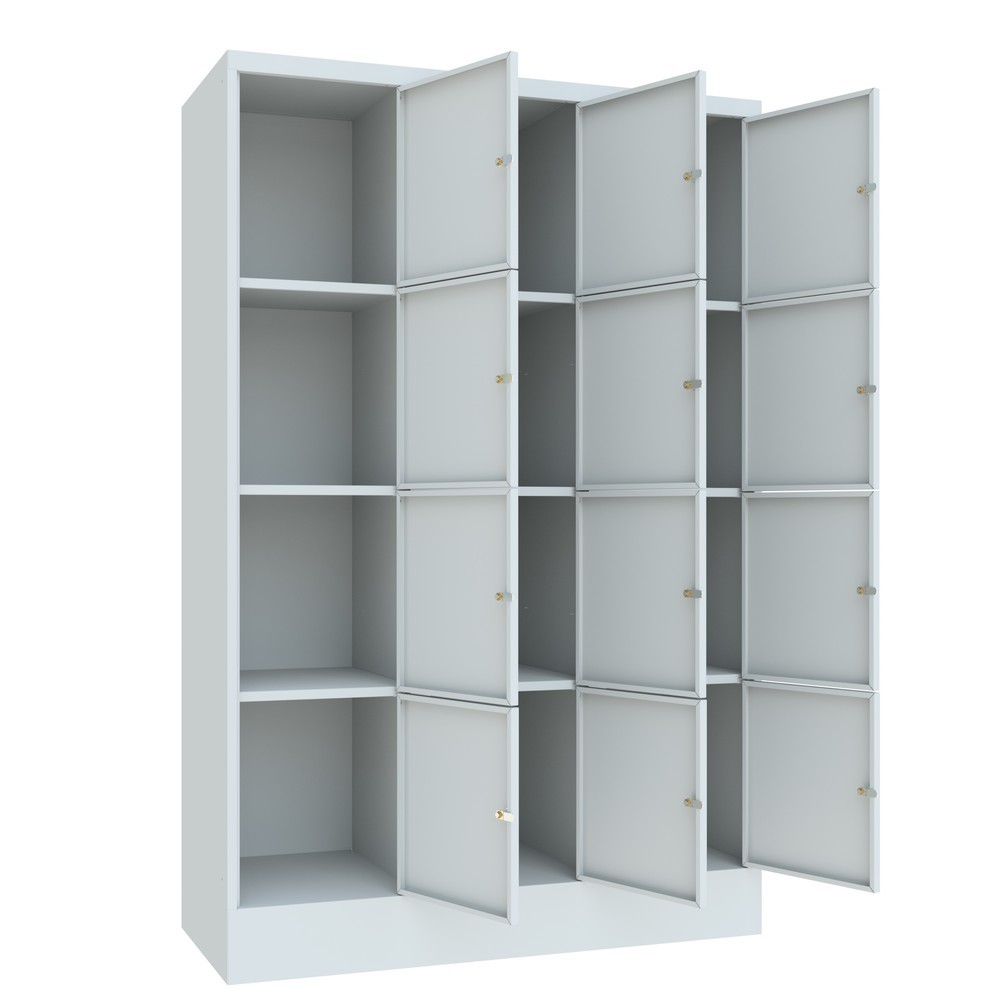 Numéro de l'image du produit 3: Meuble coffre-fort PAVOY, 3 x 4 compartiments, H x l x P 1 850 x 1 230 x 500 mm, gris clair, gris clair